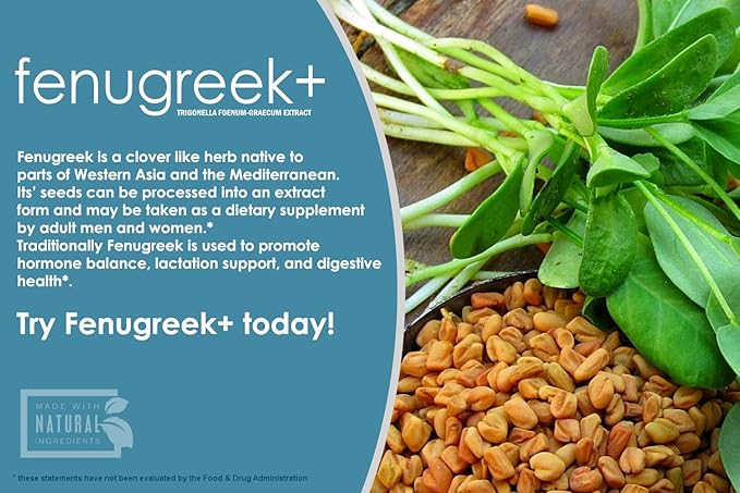 VH Nutrition Fenugreek+ | Fenugreek Capsules for Women | 1400mg Lactation Supplement* | Extra Strength Mother's Breastfeeding Support Formula* | Easy to Swallow 60 Capsules