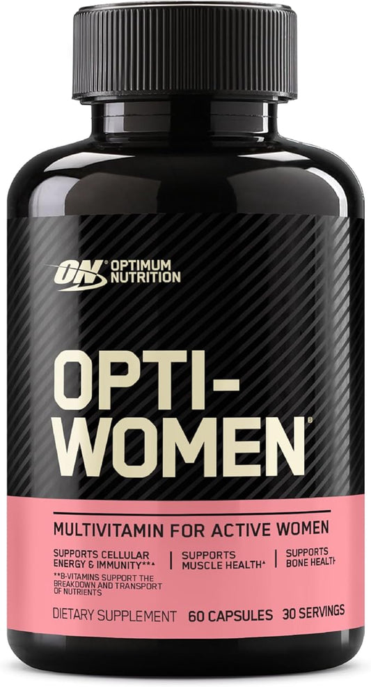 Optimum Nutrition Opti-Women Daily Multivitamin for Women, Immune Support Supplement With Iron, 30 Day Supply, 60 Count, (Packaging May Vary)