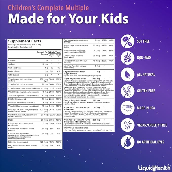 LIQUIDHEALTH Whole Family Complete Liquid Multivitamin Bundle with Adult Complete Multiple & Children's Complete Multiple - Immune Support Vitamins & Minerals, Adults, Kids, Toddlers, Vegan, Non-GMO