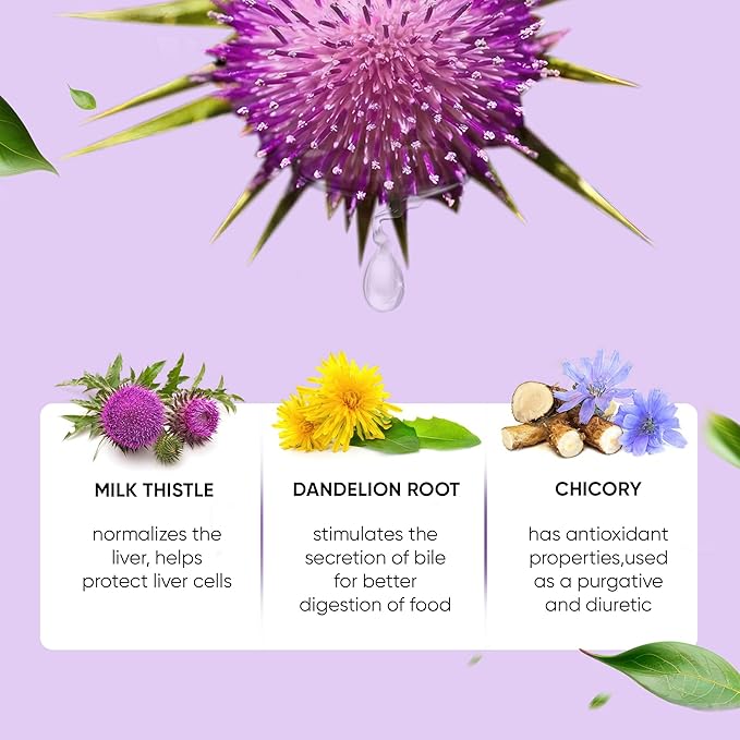 Liver Support & NAC, Zinc - 2 fl oz Liquid Drops with Milk Thistle, Dandelion Root, Chicory, Turmeric, Beet Root, Chanca Piedra - Liver Cleanse & Detox Supplement