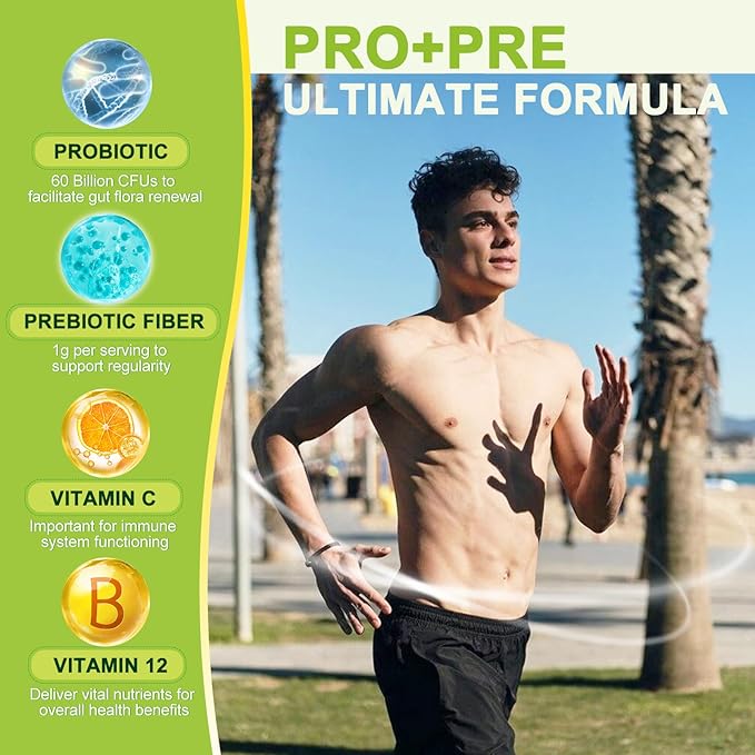 Probiotics for Women Digestive Health with Prebiotic Fiber - Fiber Supplement with 60 Billion Probiotic for Regularity & Gut Cleanse - Supports Occasional Constipation - 110 Veggie Capsules