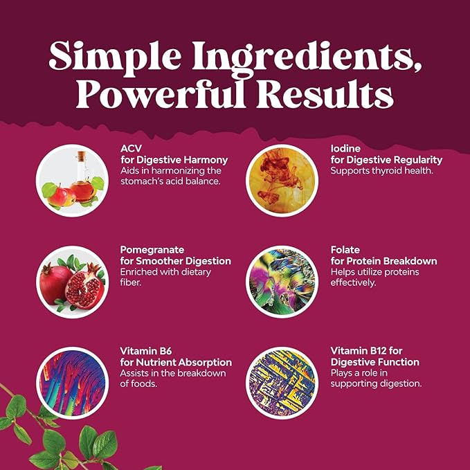 Apple Cider Vinegar ACV Gummies - Gut Health & Natural Energy Supplement with Vitamin B6 B12 Beet Root and Pomegranate - Apple Cider Vinegar with Mother Body Cleanse Detox for Women & Men 60 Servings