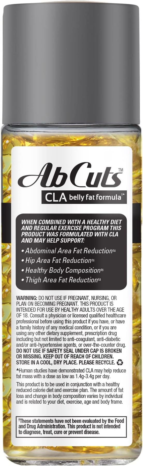 CLA Belly Fat Formula - 80 Easy-to-Swallow Softgels - Omega 3 Fish Oil, Flaxseed Oil and Vitamin E - Helps Increase Antioxidant Supply and Healthy Body Composition