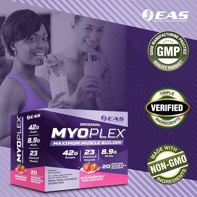 Original Myoplex Maximum Muscle Builder | Meal Replacement Protein Drink Mix | Quality Protein Blend | 42g Protein | 20 Individual Packets (Frootie Cereal)