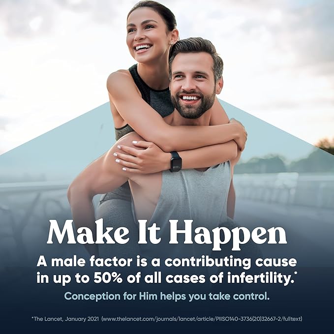 Conception For Him – Fertility Supplements for Men, Male Fertility Booster & Prenatal – Optimal Sperm Count, Motility Strength – Ashwagandha, Folate Folic Acid,Magnesium & Zinc – 60 Veg Soft Capsules