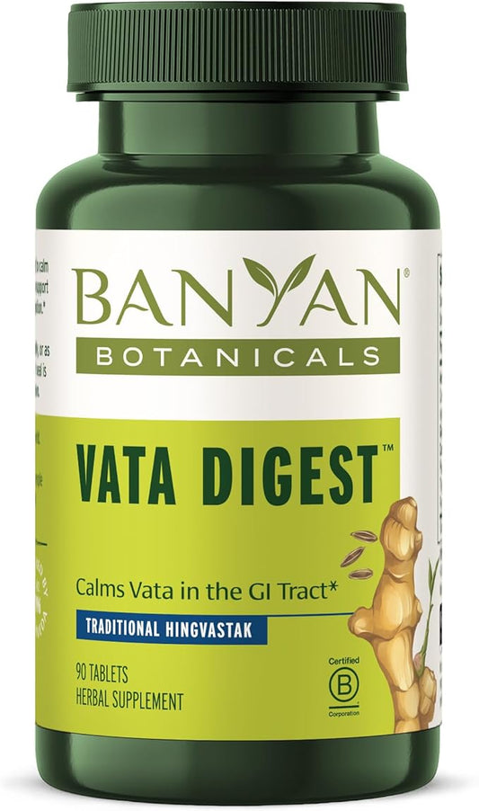 Banyan Botanicals Vata Digest – Organic Digestion Supplement – Warming & Balancing Digestion Aid to Support Comfortable Digestion* – 90 Tablets – Non GMO Sustainably Sourced Vegan