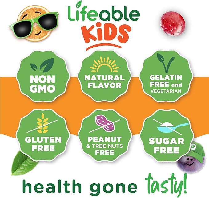 Lifeable Sugar Free Kids Vitamin B12 Gummies | 1000 mcg | Great Tasting B12 Vitamins for Kids | Energy, Mood, and Metabolism Support | B 12 Vitamin Gummies for Boys and Girls | 90 Gummies