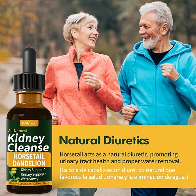 Kidney Cleanse Drops, Gotas de Chanca Piedra para Los riñones con Cola de Caballo y Diente de Leon for Water Away & Edema Relief. Nature Herbal Extract Liquid for Kidney Cleanse Detox &. 2oz
