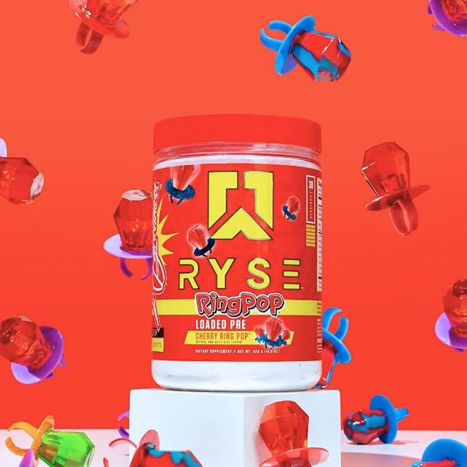 Ryse Loaded Pre Workout Powder Supplement for Men & Women | Pumps, Energy, Focus | Beta Alanine + Citrulline | 390mg Caffeine | 30 Servings (Cherry Ring Pop)