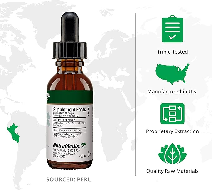 NutraMedix Burbur Detox Support Supplement - Desmodium Molliculum Extract Drops for Daily Cleanse - Focus Supplement & Fights Brain Fog - Vegan Cleanse & Detox Formula (1 oz / 30 ml)