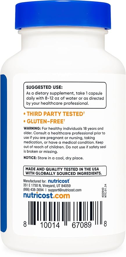 Nutricost Yohimbe Bark Extract 450mg (9mg Yohimbine Alkaloids), 120 Capsules - Extra Strength, Gluten Free, Non-GMO