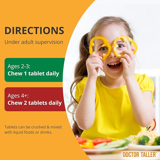 NuBest Doctor Taller Kids - Kids Multivitamins, Toddler Vitamins - Support Healthy Height, Height Growth and Bone Strength for Ages 2 to 9 - Grape Flavor - 60 Vegan Chewable Tablets | 3 Pack