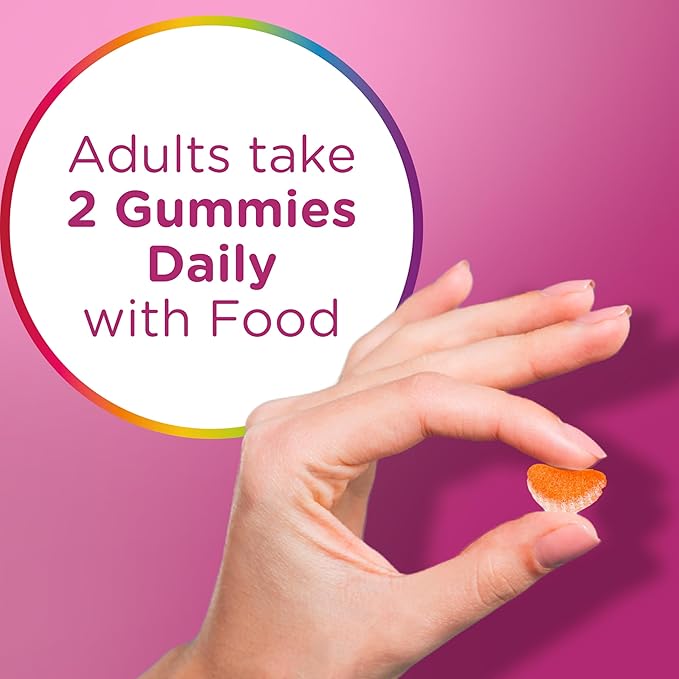 Centrum MultiGummies Multi+ Beauty Dual Action Multivitamin, Specially Designed with Biotin for Healthy Hair, Skin and Nails, Cherry/Berry/Orange Flavors - 100 Count