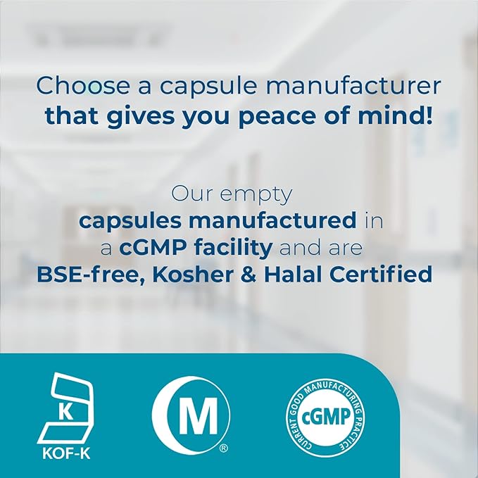 Capsuline Clear Size 1 Empty Vegetarian Capsules 5000 Count - 5000 Count
