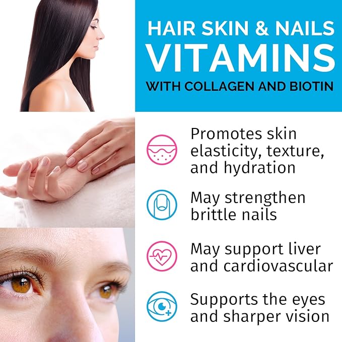 Liquid Collagen Peptides for Women - Complex with Biotin Vitamin, Hydrolyzed Keratin Protein and Saw Palmetto - Comprehensive Formula for Hair, Skin, and Nails Wellness - 2fl oz (Pack of 1)