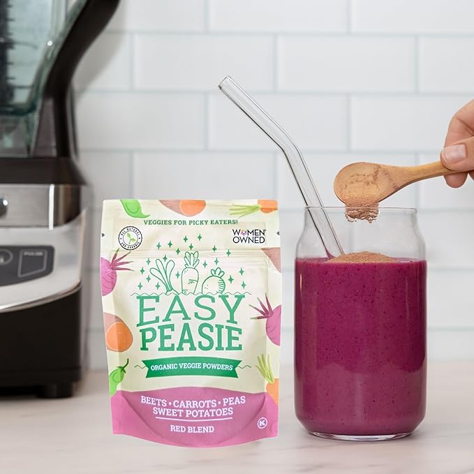 Easy Peasie Organic Vegetable Powder Blends for Picky Eaters | Veggie Additive for Kids (Red 5oz Pouch)