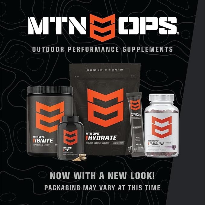 MTN OPS Hot Ignite Coffee Alternative | Mountain Mocha Flavor | Instant Coffee Nootropic & L-Arginine L-Citrulline Blend for Cognitive Clarity, & Focus | 200mg Caffeine | 30 Servings
