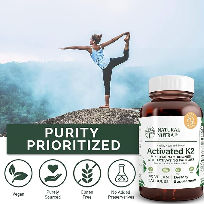 Natural Nutra Full Spectrum Vitamin K2 Supplement, Support Cardiovascular Health, Liver Function, Metabolic Health, Heart Health, 75 mcg, 60 Capsules (Pack of 3)