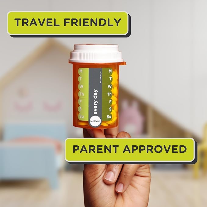 Daily Tracking Stickers/3 Pck for Vitamins & Medication in Any Form,Vitamin Organizer,Easy Pill Tracker,Daily Pill Organizer,Medicine Organizer,Weekly Pill Box,7 Day Week, AM/PM,Day & Night