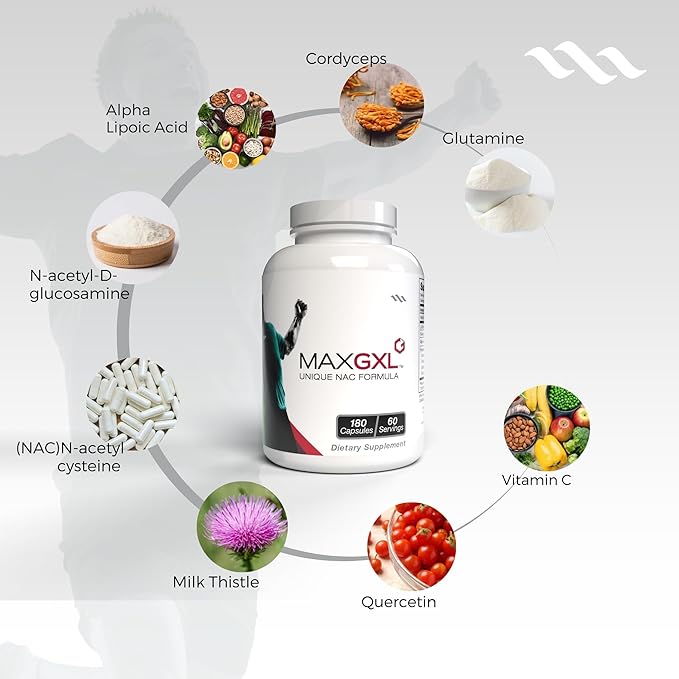 Max GXL, Unique NAC Formula, 180 Vegetable Capsules, 60 Servings