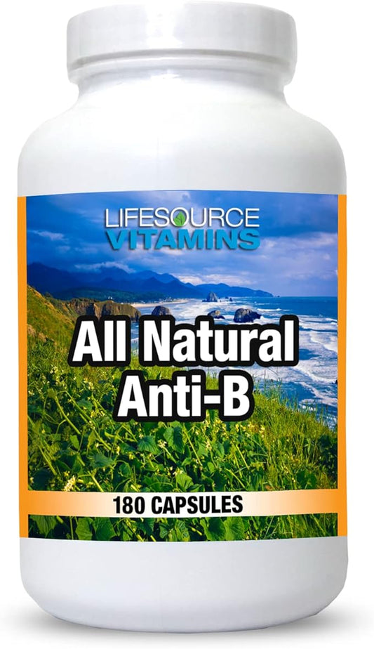 LifeSourceVitamins All Natural Anti-B for Immune Support, 14 All Natural Ingredient with Echinacea & Garlic Extract, 180 Immune Defense Capsules