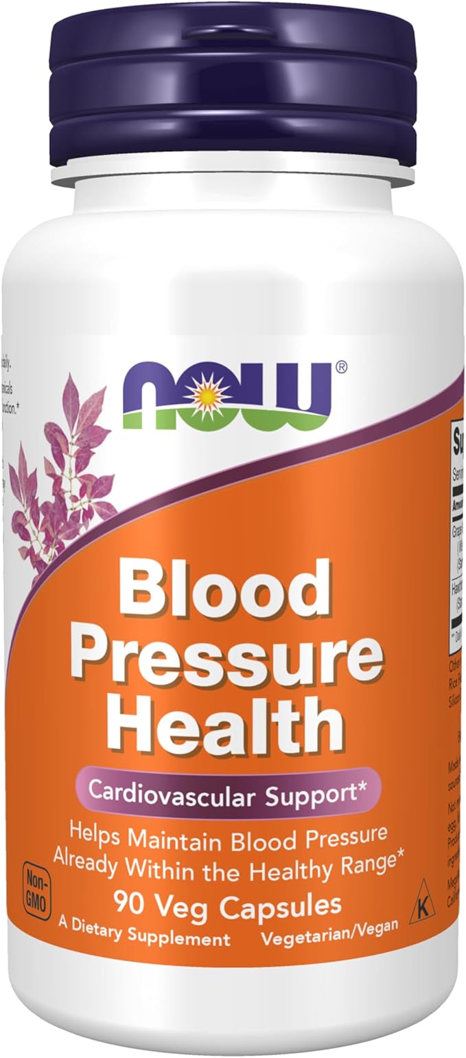 NOW Foods Supplements, Blood Pressure Health with MegaNatural®-BP™, Cardiovascular Support*, 90 Veg Capsules