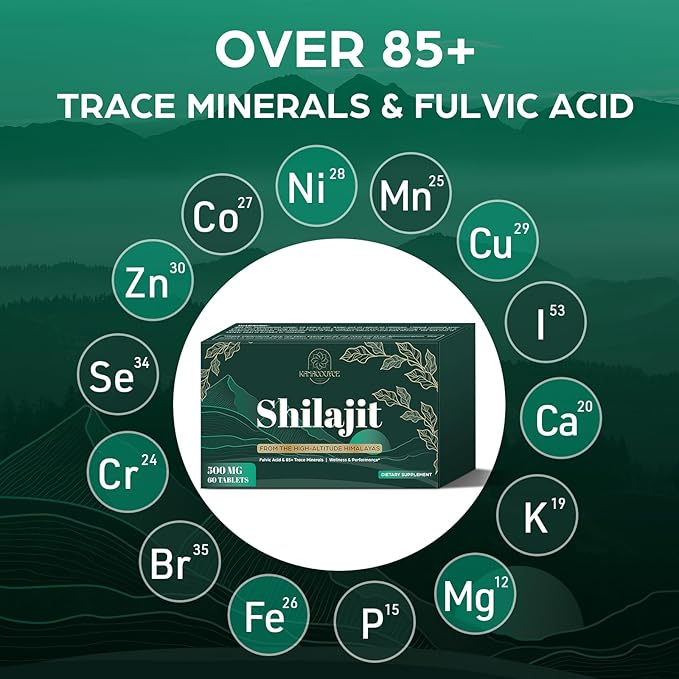 30,000 MG Shilajit Tablets, Shilajit Himalayan Organic, with Fulvic Acid & 85+ Trace Minerals, More Effective Than Shilajit Resin & Capsules, Shilajit for Men & Women, with Lab Test. 120 Count.
