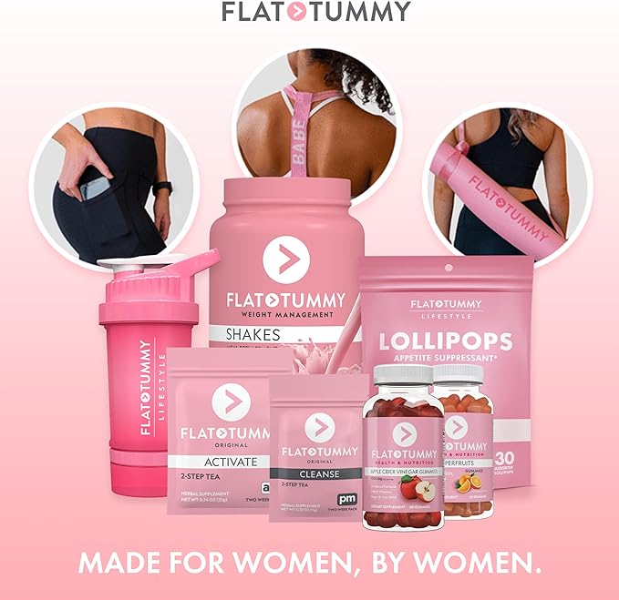 Flat Tummy Tea – 2-step, 4 Week Program – Detox Tea to Boost Energy & Reduce Bloating* - All Natural Detox Cleanse w/ Green Tea, Lemon Balm, Dandelion, Fennel, & More - Digestion support