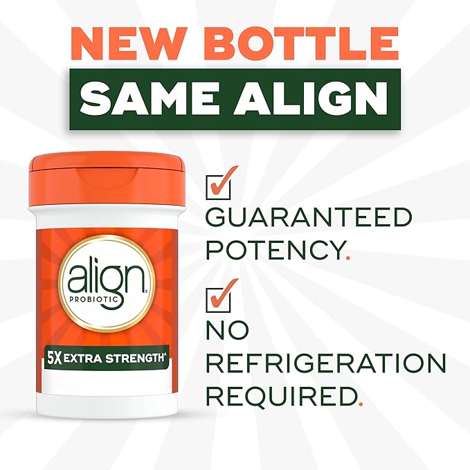 Align Probiotic Extra Strength, Probiotics for Women and Men, #1 Doctor Recommended Brand‡, 5X More Good Bacteria^ to Help Support a Healthy Digestive System*, 21 Capsules (Packaging May Vary)