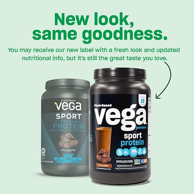 Vega Premium Sport Protein Peanut Butter Protein Powder, Vegan, Non GMO, Gluten Free Plant Based Protein Powder Drink Mix, NSF Certified for Sport, 28.7 oz