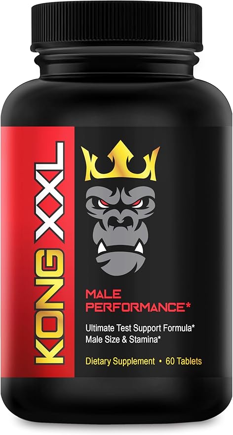 Kong XXL- Ultimate Male Performance and Enlargement Pills for Men- Add 3-6” in 60 Days- Enhanced Size, Drive, Strength and Endurance - Boost Performance- 60 Tablets