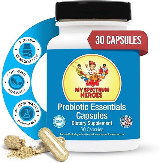 Probiotic Capsules for Digestive Health - Diverse Strains with 20 Billion CFUs, Supports Micronutrient Absorption, Maintain Gut Balance, and Bowel Regularity ideal for Teens and Adults - (30 Count)