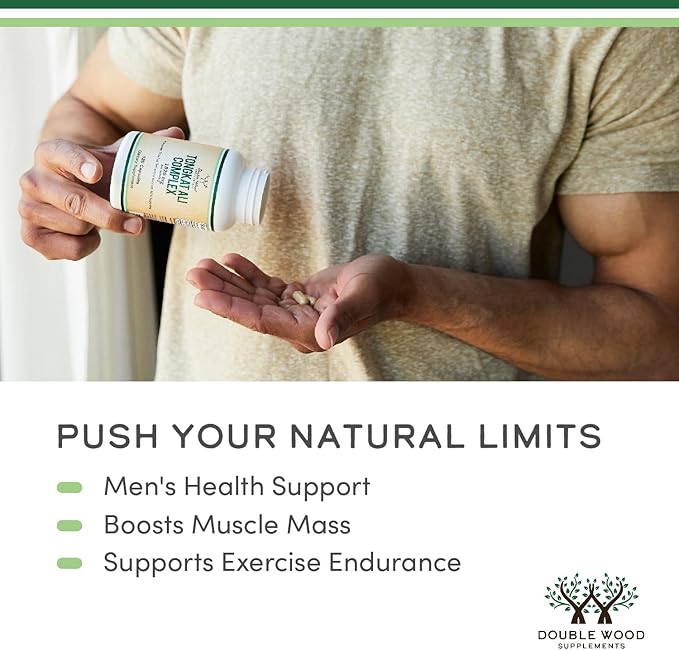 Tongkat Ali Extract 200 to 1 for Men (Longjack) Eurycoma Longifolia, 1020mg per Serving, 120 Capsules - Men's Health Support with 20mg Tribulus Terrestris (Third Party Tested) by Double Wood