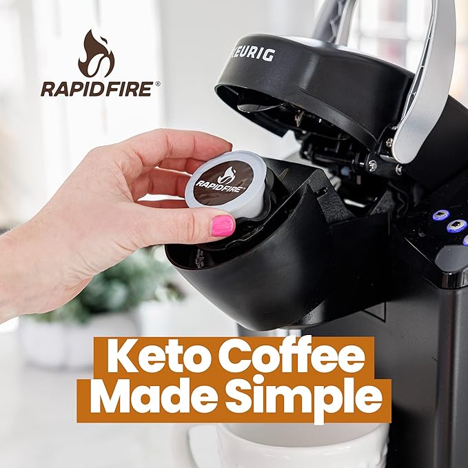 Ketogenic Caramel Macchiato Keto Coffee Mix & Pods, Supports Energy & Metabolism, Weight Loss Diet, 15 Servings 7.93oz & 16 Count K Cups