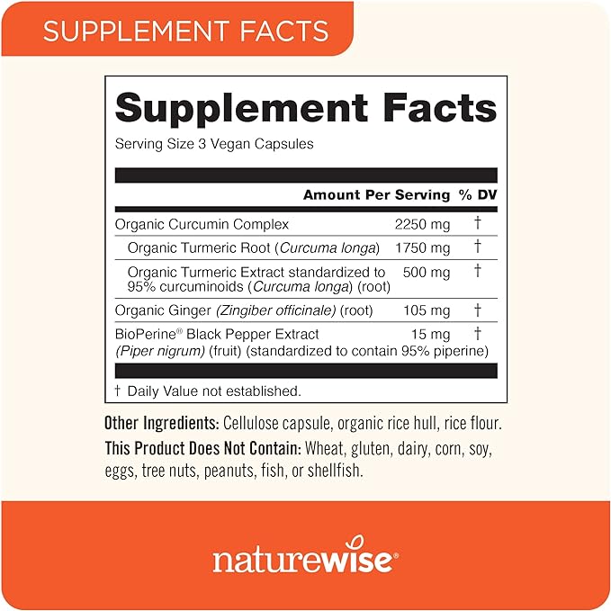 NatureWise Curcumin Turmeric 2250mg - 95% Curcuminoids & BioPerine Black Pepper Extract for Advanced Absorption - Daily Joint and Immune Health Support - Vegan, Non-GMO, 360 Count[120-Day Supply]