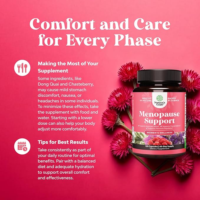 Complete Herbal Menopause Supplement for Women - Multibenefit Menopause Relief Hormone Balance for Women for Night Sweats Mood and More with Dong Quai Vitex Chaste Berry and Black Cohosh 60 Servings
