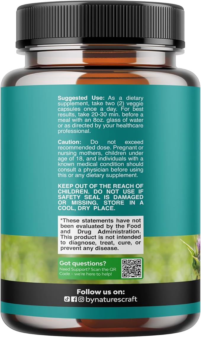 Liver Cleanse Detox & Repair Formula - Herbal Liver Support Supplement with Milk Thistle Turmeric Dandelion Root & Artichoke Extract for Liver Health - Silymarin Milk Thistle Liver Detox Capsules 90ct