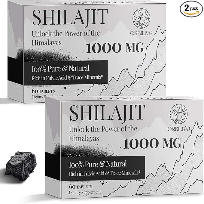30,000 MG Shilajit Tablets, 100% Shilajit Pure Himalayan Organic, Shilajit for Men and Women Rich in Fulvic Acid & 85+ Trace Minerals, Shilajit Supplement for Energy & Immune System, 120 Count