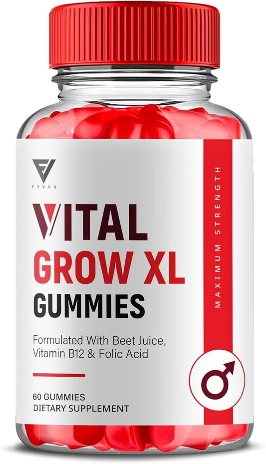 Vital Grow XL Gummies, Vital Grow XL Advanced Performance and Overall Daily Health Support Supplement, VitalGrow XL Maximum Strength 1000mg Wellness Supplement Formula (60 Gummies)