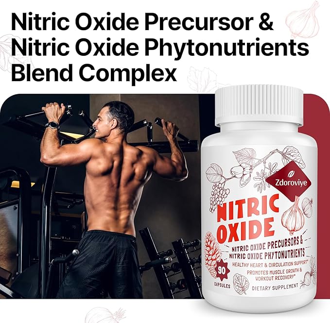 Nitric Oxide Supplement for Men, 2,255mg Per Serving, 90 Capsules – 13 in 1 Nitric Oxide Supplement with Arginine & Citrulline Complex (2 Bottle)