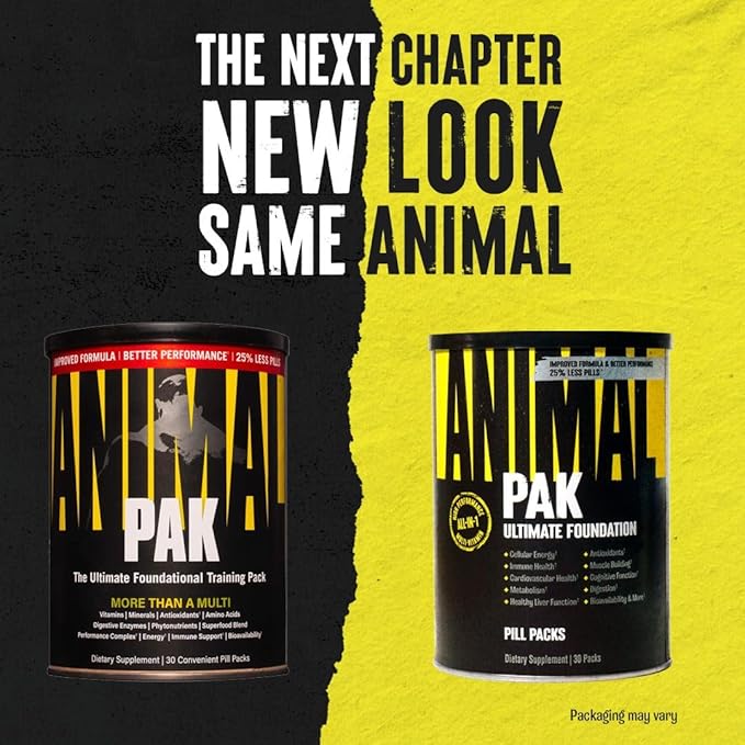 Animal Pak - Convenient Multivitamin for Men & Women Daily All-in-One Vitamin & Supplement Pack - Zinc, Vitamins C, B, D, Amino Acids, and Immune Support - Sports Nutrition Performance - 30 Count