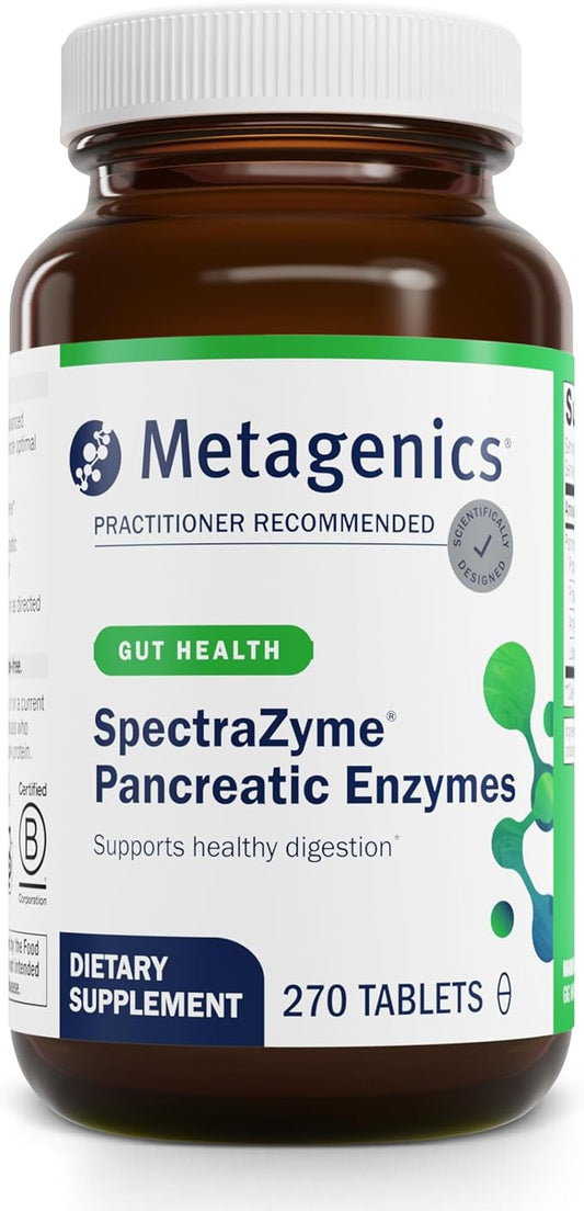 Metagenics SpectraZyme Pancreatic Enzymes - Digestion Supplement* - Pancreatic Enzymes - Digestive Enzymes - Non-GMO & Gluten-Free - 270 Tablets