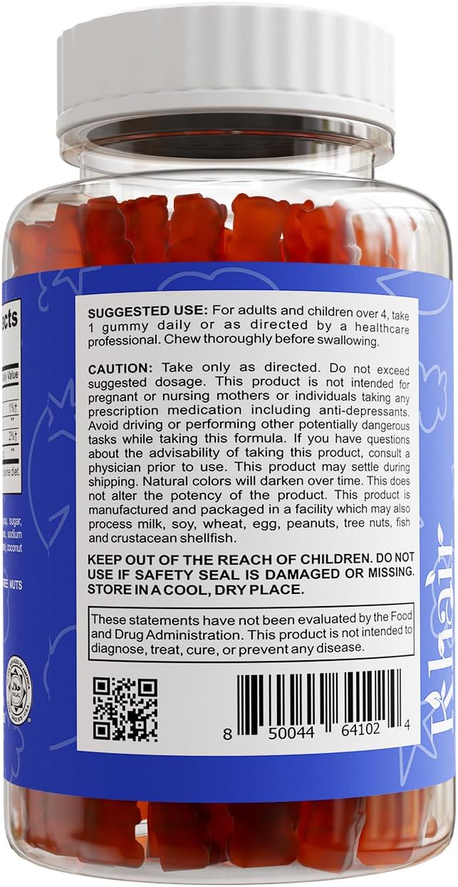 Khair Halal Kids Multivitamins - Vegetarian, Non-GMO, Gluten Free, Gelatin Free - Essential Vitamins for Kids: Vitamin A C E D B12 & Vitamin B6-60 Gummies