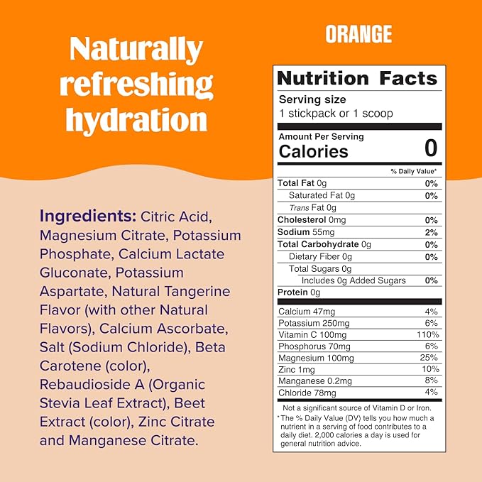 Ultima Replenisher Daily Electrolyte Drink Mix – Orange, 90 Servings – Hydration Powder with 6 Key Electrolytes & Trace Minerals – Keto Friendly, Vegan, Non- GMO & Sugar-Free Electrolyte Powder