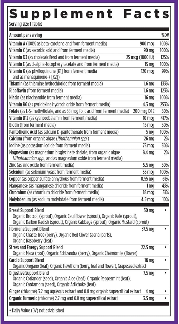 New Chapter Women's Multivitamin 40 plus for Energy, Healthy Aging + Immune Support with 20+ Nutrients -- Every Woman's One Daily 40+, Gentle on the Stomach, 72 Count
