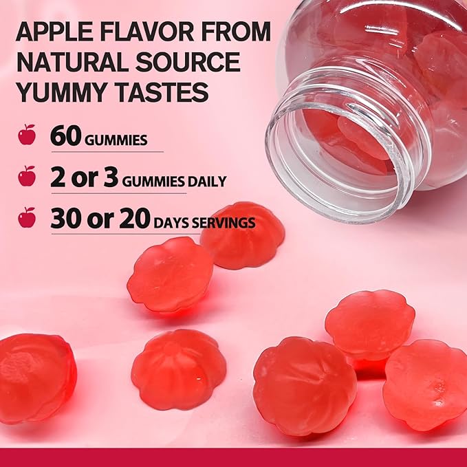 9-in-1 Probiotic Fiber Gummies for Adults & Teens 16G Fiber per Serving, Psyllium Fiber Supplement with 5 Billion CFU Bacillus Coagulans, Inulin, ACV for Digestive, Gut & Immune Wellness - 60 Gummies