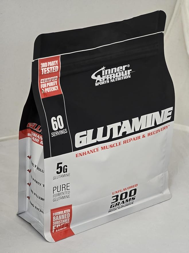 Pure Glutamine Powder – Post Workout Recovery – Muscle Growth – Immune System Function - Fast Dissolving, Flavor-Free, Vegan-Friendly Fitness Supplement - 300 gr or 60 Servings