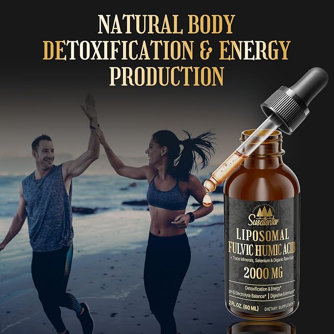 Trace Minerals Electrolytes Drops 2000 MG | Liquid Liposomal Fulvic Humic Acid Supplement | 72+ Trace Minerals | Hydration | Detoxification | Energy | pH Balance | Digestion | Immunity | 6 Oz