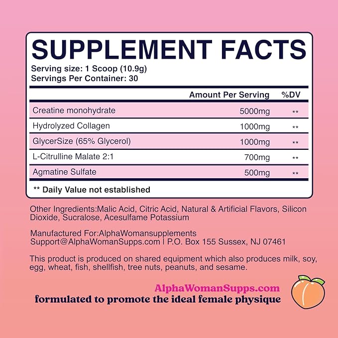 • Creatine for Women • Pre Workout Women • Booty Builder • Keto Friendly • Collagen • Pump It Up for The Perfect Peach • 30 SRV - Strawberry Colada Flavor (Strawberry Colada)