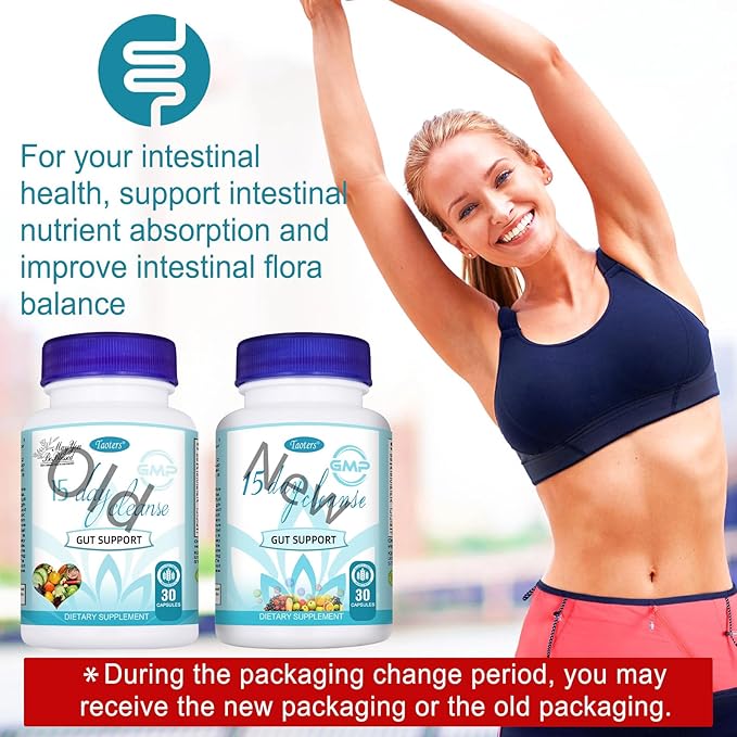 15 Day Cleanse Gut Support 2 Pack | Colon Broom, Detox Supplement with Senna, Cascara Sagrada & Psyllium Husk, for Men and Women | Total 60 Capsules